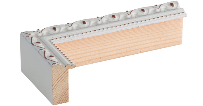 Cadre baroque feuillure haute blanc